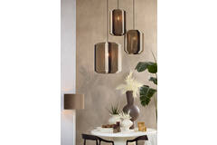 Hanging lamp Ø30x46 cm KOZANA brown+cream+dark brown