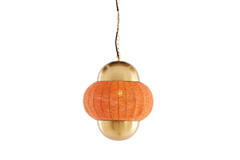 Hanglamp Ø33x38 cm CETARA kralen oranje+brons