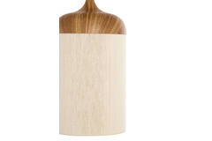 Hanging lamp Ø16x31 cm DANIA wood print natural+rope cream