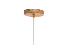 Hanging lamp Ø16x31 cm DANIA wood print natural+rope cream