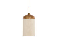 Hanging lamp Ø22x41,5 cm DANIA wood print natural+rope cream