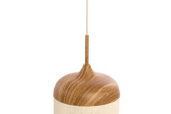 Hanging lamp Ø22x41,5 cm DANIA wood print natural+rope cream