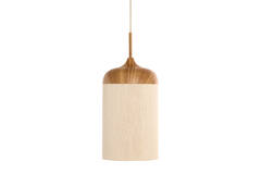 Hanging lamp Ø22x41,5 cm DANIA wood print natural+rope cream