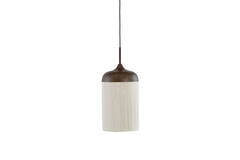 Hanging lamp Ø22x41,5 cm DANIA wood print d brown+rope cream