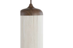 Hanging lamp Ø22x41,5 cm DANIA wood print d brown+rope cream