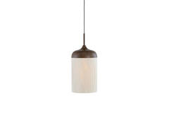 Hanging lamp Ø22x41,5 cm DANIA wood print d brown+rope cream