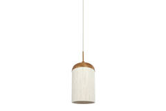 Hanglamp Ø27,5x52 cm DANIA hout print naturel+touw crème