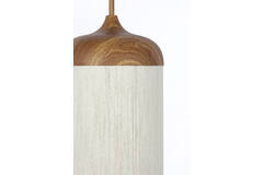 Hanglamp Ø27,5x52 cm DANIA hout print naturel+touw crème