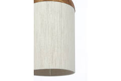 Hanglamp Ø27,5x52 cm DANIA hout print naturel+touw crème