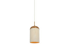Hanglamp Ø27,5x52 cm DANIA hout print naturel+touw crème
