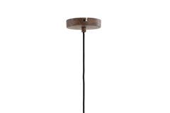 Hanglamp Ø27,5x52 cm DANIA hout print d bruin+touw crème