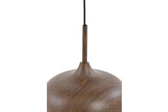 Hanglamp Ø27,5x52 cm DANIA hout print d bruin+touw crème