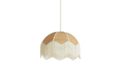 Hanging lamp Ø50x38 cm MALACIA raffia natural+cream