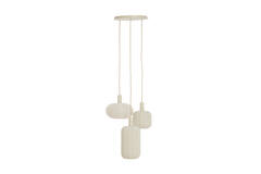 Lámpara colgante 3L Ø38x34 cm TUFIA lino crema