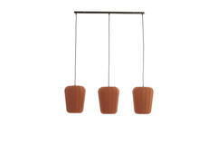 Hanglamp 3L 103x30x143 cm BIBURY hout print d bruin+terra