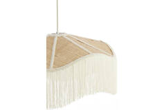 Hanging lamp Ø40x26 cm TIFFANY raffia natural+cream
