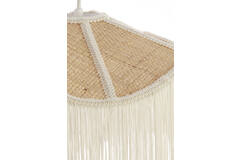 Hanging lamp Ø50x28 cm TIFFANY raffia natural+cream