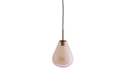 Hanging lamp Ø25x32 cm LEONA antique bronze+glass amber