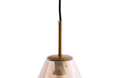 Hanging lamp Ø25x32 cm LEONA antique bronze+glass amber