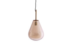 Hanging lamp Ø33x43 cm LEONA antique bronze+glass amber