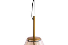 Hanging lamp Ø40x50 cm LEONA antique bronze+glass amber