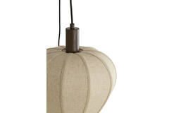 Hanging lamp 5L Ø76x80 cm HUXI wood prnt d brwn+linen nat.