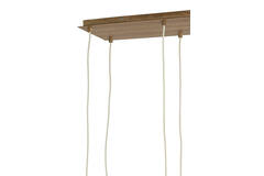 Hanging lamp 10L 144x49x97,5 cm HUXI wood print nat+linn crm
