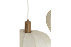 Hanging lamp 10L 144x49x97,5 cm HUXI wood print nat+linn crm