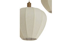 Hanging lamp 10L 144x49x97,5 cm HUXI wood print nat+linn crm