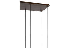 Hanging lamp 10L 144x49x97,5 cm HUXI wood prnt d brn+lin nat