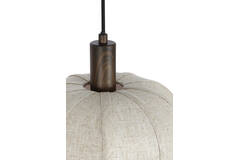 Hanging lamp 10L 144x49x97,5 cm HUXI wood prnt d brn+lin nat