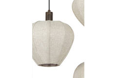 Hanging lamp 10L 144x49x97,5 cm HUXI wood prnt d brn+lin nat