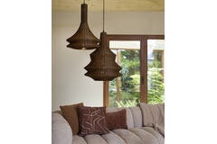 Hanging lamp Ø42,5x56 cm NEMZOR rattan brown