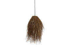 Hanging lamp Ø45x60 cm ARISCO rattan dark brown