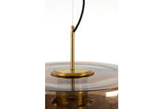 Hanging lamp Ø40x30 cm MEYARA glass brown+gold