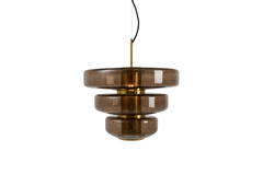 Hanging lamp Ø40x30 cm MEYARA glass brown+gold