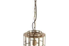 Hanging lamp Ø24x45 cm SØSTRENE antique bronze+glass