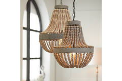 Hanging lamp beads Ø51x63 cm LUNA old white