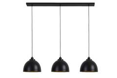 Hanglamp 3L 135x30x26 cm KYLIE mat zwart-goud