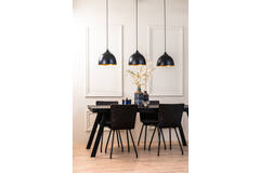 Hanglamp 3L 135x30x26 cm KYLIE mat zwart-goud