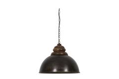 Hanging lamp Ø52x40 cm LEIA black zinc+top wood brown