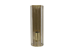 Wandlamp 13x13x41 cm STRØBY antiek brons+glas