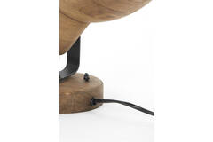 Wandlamp 21x17x19 cm ILANIO hout bruin+mat zwart
