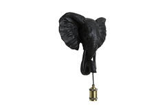 Wandlamp 35x13x36 cm ELEPHANT mat zwart