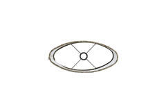 Shade oval straight slim 45-21-32 cm OSIRE grey-brown