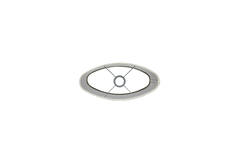 Shade oval straight slim 38-17,5-28 cm BOUCLE white