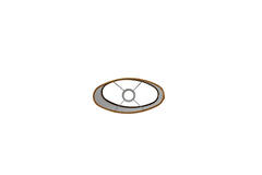 Shade oval straight slim 30-15-25 cm VELOURS cognac