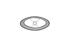 Shade oval straight slim 45-21-32 cm VELOURS black-taupe