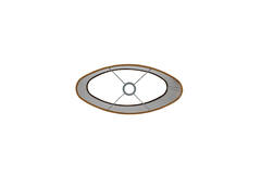 Shade oval straight slim 45-21-32 cm VELOURS cognac