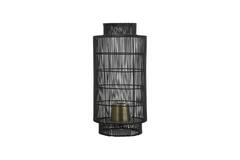 Tafellamp lantaarn Ø24x52 cm GRUARO draad zwart-antiek brons